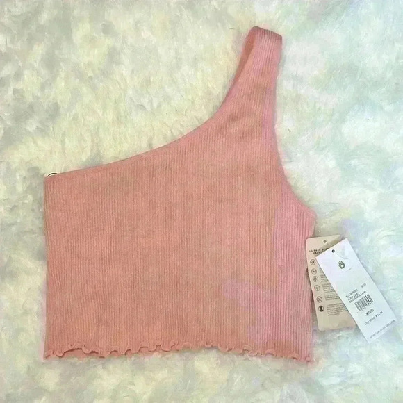 SPIRITUAL GANGSTER NWT Luna One Shoulder Seamless Tank Peony/Pink Women Size XS - Picture 3 of 15